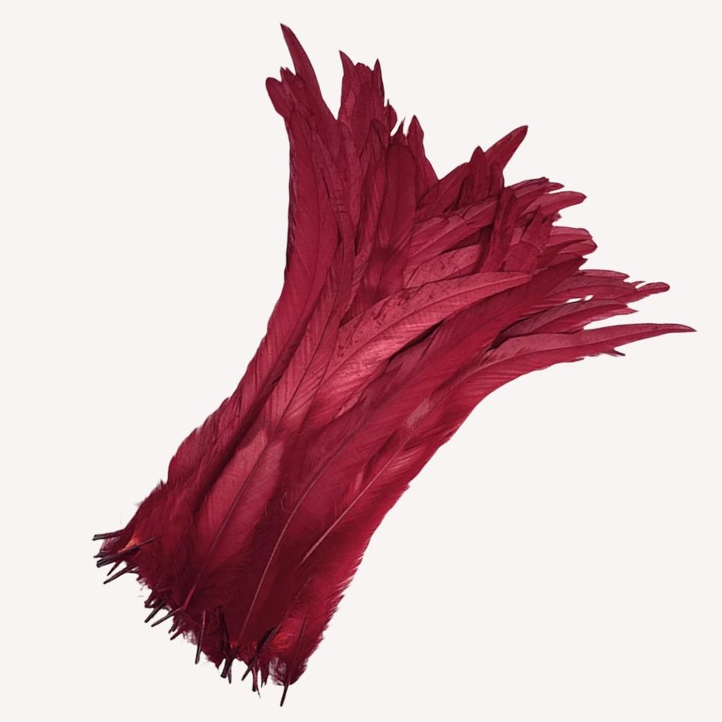 100Pcs 25-45CM DIY Rooster Feather Crafts Sewing Clothing Decor Plume Home Party Women's Feather Headwear Wedding Accessories