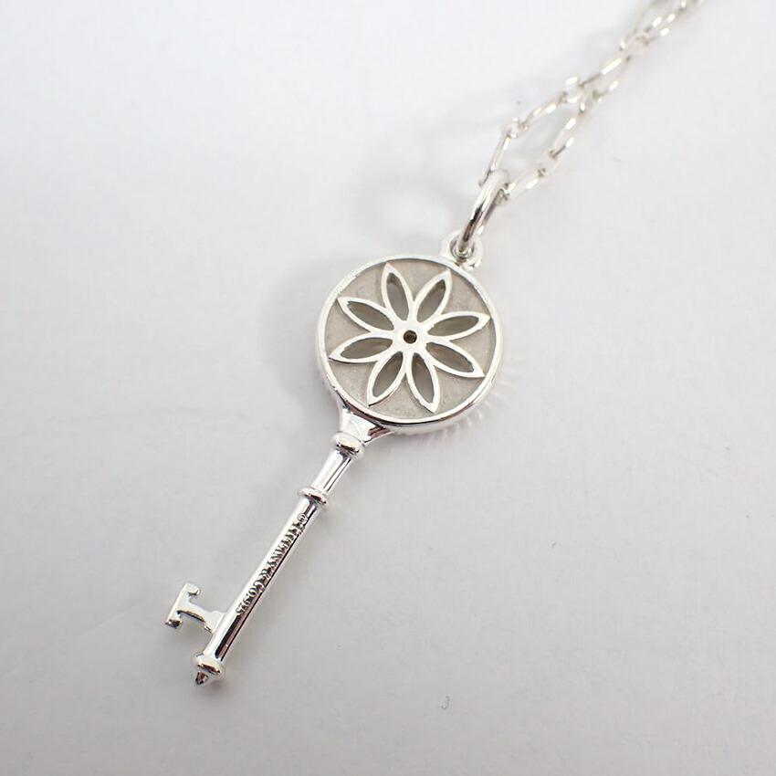 [Used] TIFFANY 925 Daisy Key Diamond Pendant/Oval Link Chain Necklace/g507-46