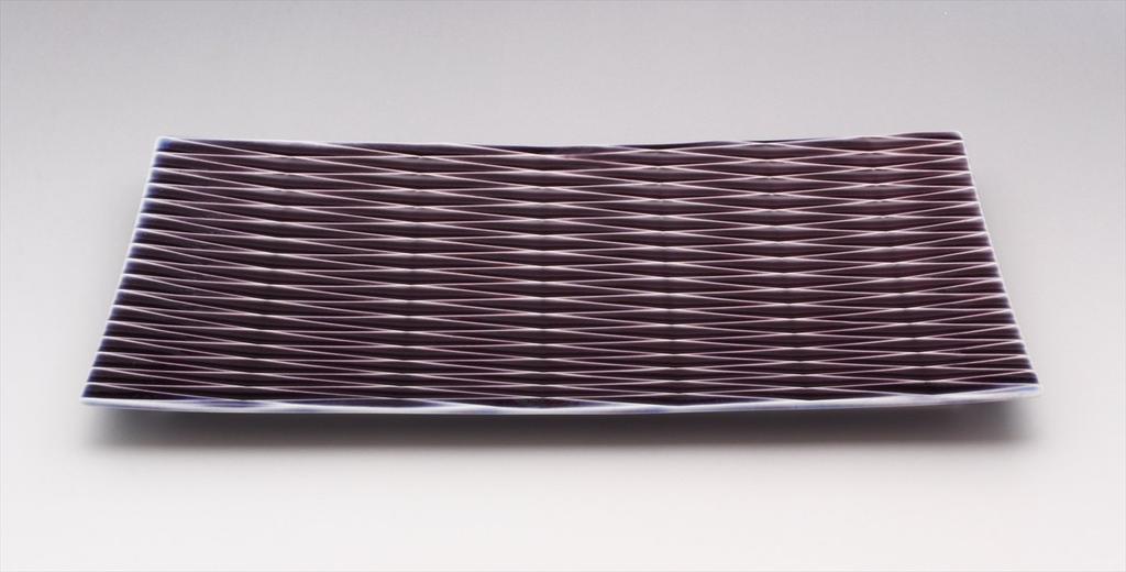 Hasami ware Taichi Kiln Ceramic Kiriko Rin rectangular wine 35898 plate, red,