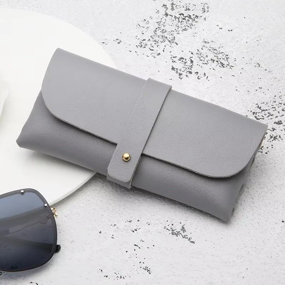 New Handmade Glasses Case Soft Cover Bag PU Leather Glasses Box Lightweight Buckle Clamshell Spectacle Case Women Men