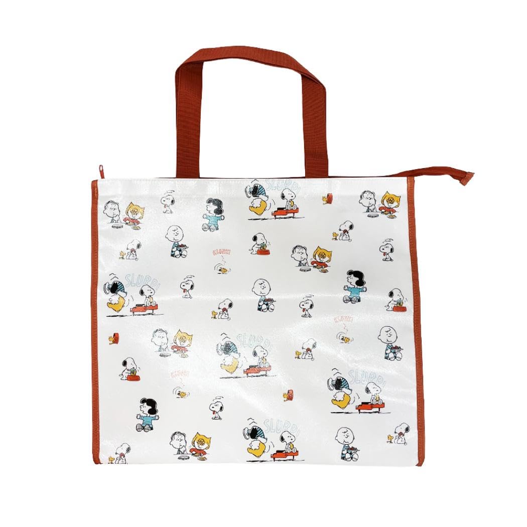 Snoopy Goods Shopping Large Zipper Snoopy Friends S2339293 [Sunstar Stationery] Bag, Capacity, Closure, &