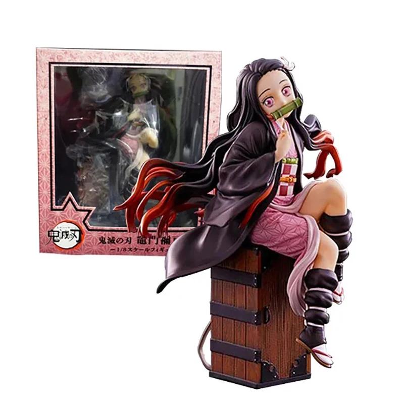 15CM Demon Slayer Kamado Nezuko Sitzendes Modell Spielzeug PVC Figur Spielzeug Geschenk Sammelbox Dekoration Schreibtisch Sammlung Dekoration