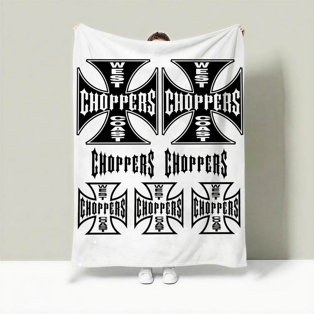 Auto W-West Coast Choppers Throw Lightweight 240g Flannel Blanket Soft Skin-friendly for Summer Cooling 75cmx90cm