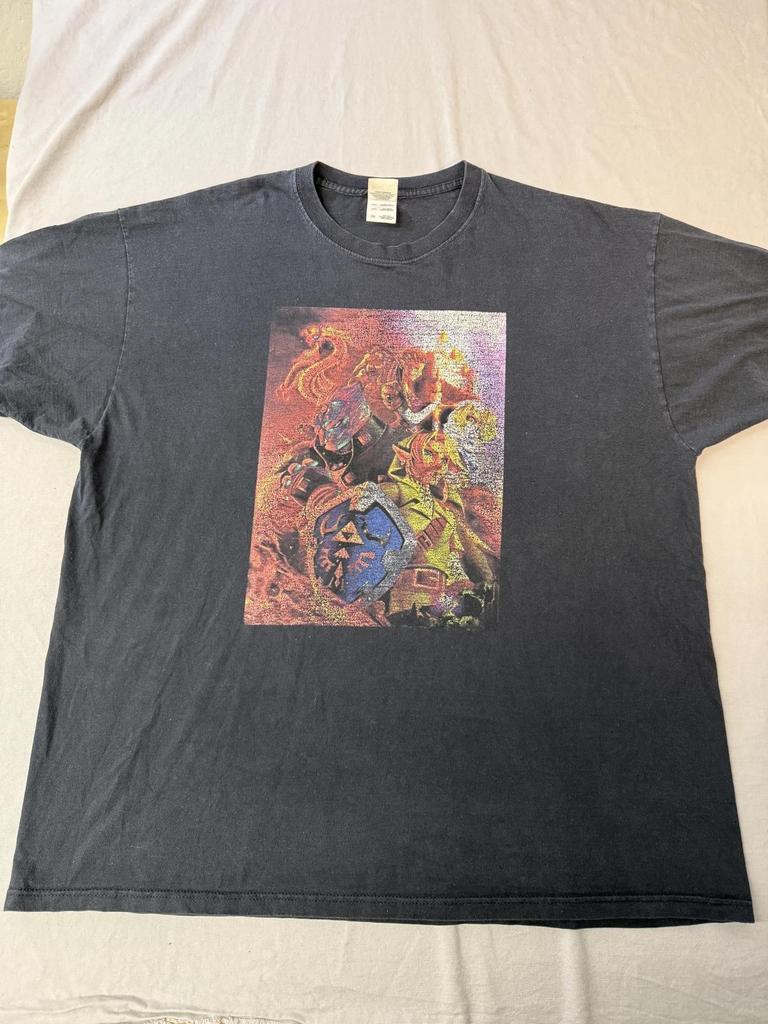 Legend of Zelda T-shirt Video Game Cover Distressed Tee 2XL