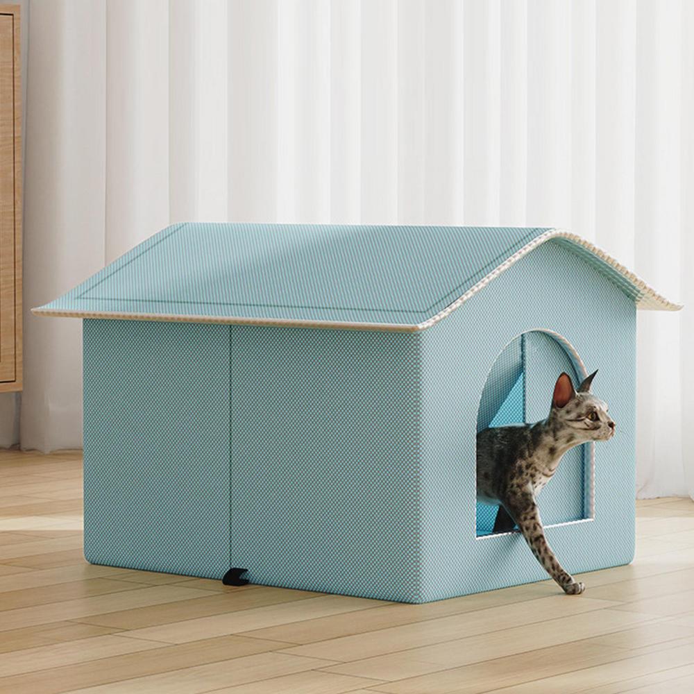 Cat Cooling House Enclosed Pet Shelter ChewResistant Ice Nesting Dog Cat Cool Hideout Portable Sleeping Cave AllSeason Retreat