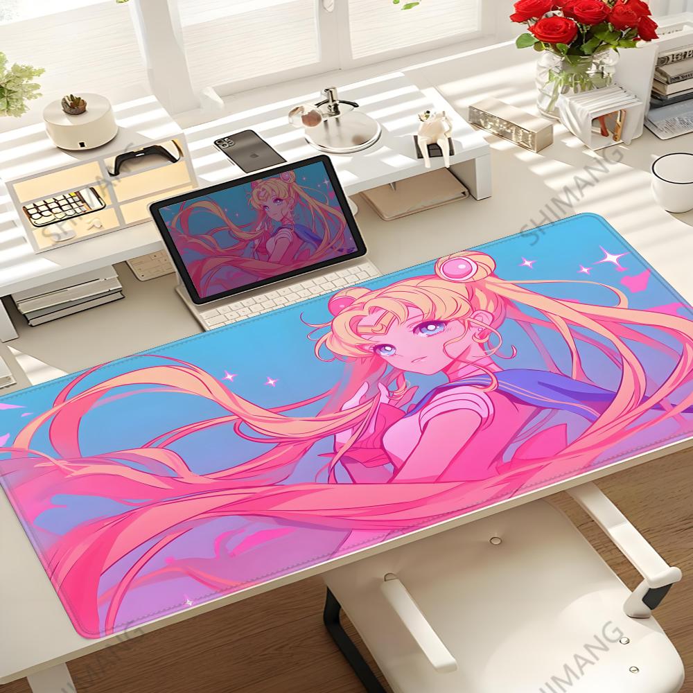 Anime Sailor Moon Mouse Pad Gaming Keyboard Accessories Mousepad Hd Print Xxl Size Kawaii Girl Nonslip Officer Desk Mat Laptop