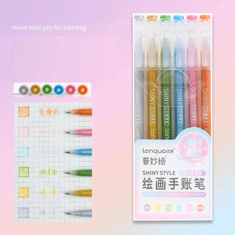 Languo 198/9 Colors Morandi Colorful Gel Pen Student Note Marker Painting Graffiti Color Pen Stationery Office School Supplies