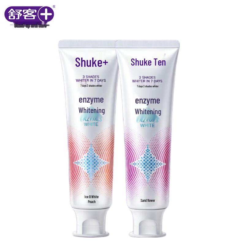 Shuke Enzyme Whitening Toothpaste - Iced White Peach & Star Sand Cherry Blossom Duo Pack