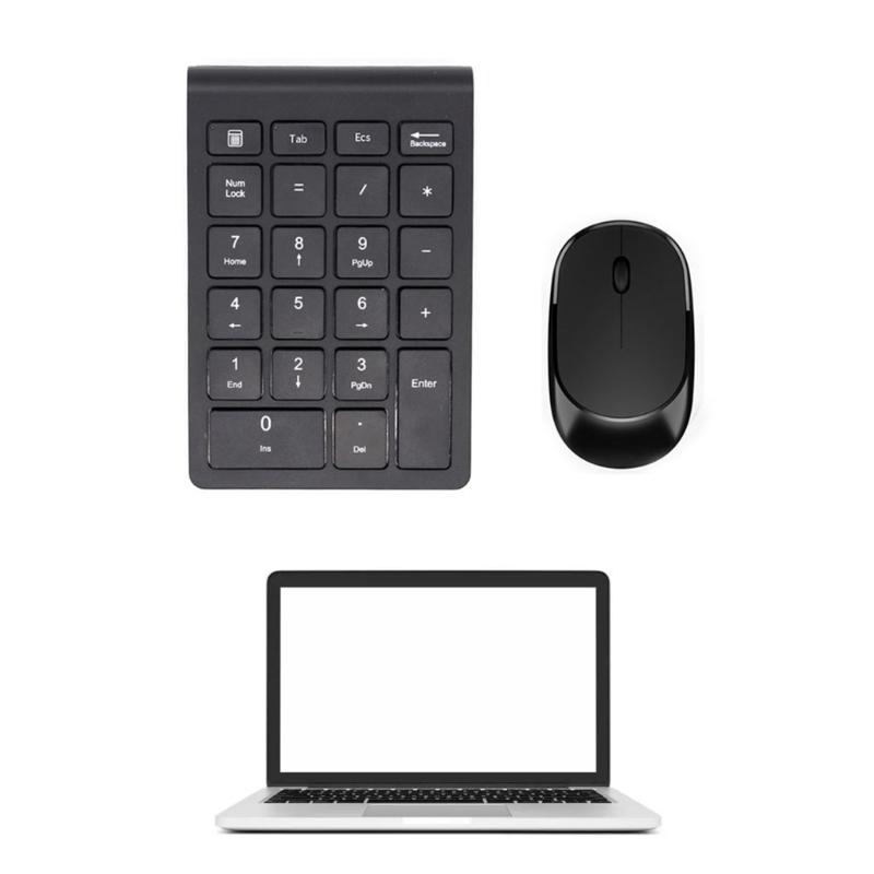 22-Key Numeric Keyboard Keypad 2.4G Wireless Number Pad and Mouse Kit Protable For Laptop Phone Tablets with USB Adapter