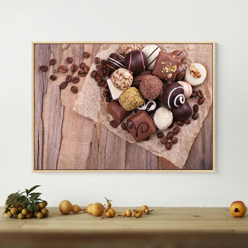 Chocolate Choco Candy Canvas Painting Nut Pôsteres e impressões Arte de parede para sobremesas Loja Café Decoração de parede Decoração de sala de estar