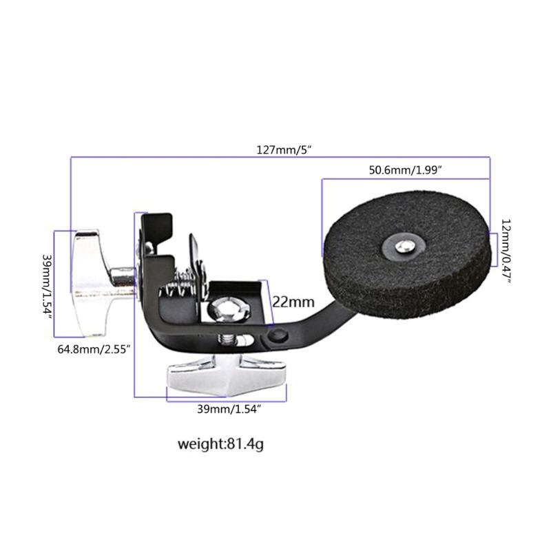 Black Metal Plus Felt Clamp-on Tone Control Muffler Snares Musical Part For Drum