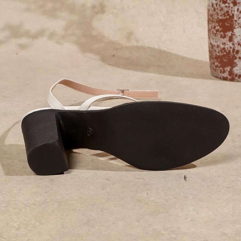 Plus Size Open Toe Chunky Heel One Strap Women Sandals