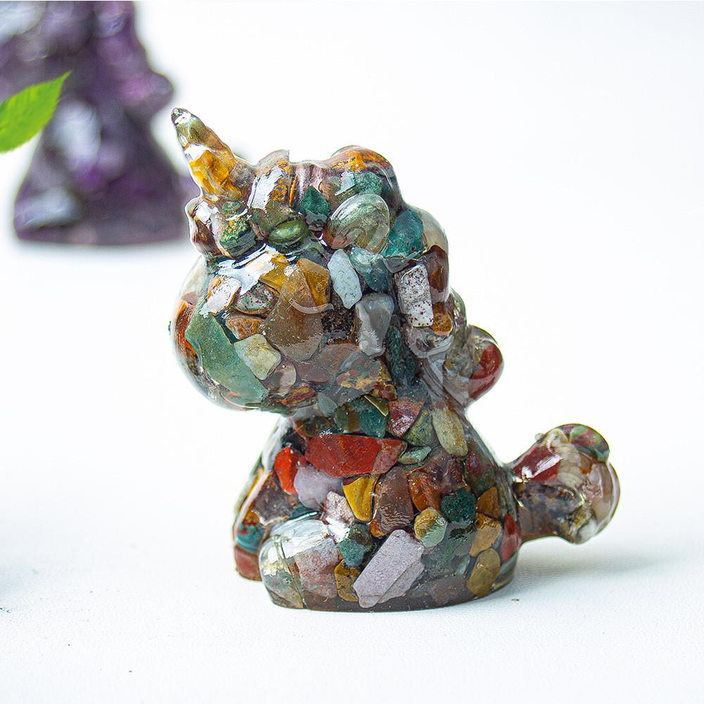 Unicorn Resin Figurine With Handcrafted Crystal Texture For Home Decor And Giftgiving