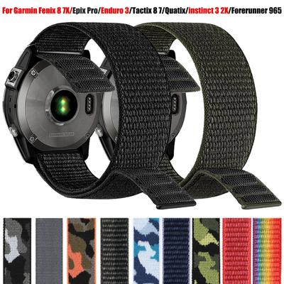 26mm 22mm Hook Loop Nylon Watch Strap For Garmin Fenix 8 E 7 7X 6X Pro/Enduro 3 2/Epix Pro/instinct 3 2X Quick Release Bracelet