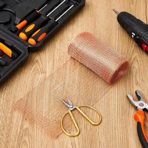 DIFEIUKI Copper Mesh Sheet, 12.7cm X 9m, High Temperature Resistant, Cuttable, Wire Mesh, Prevents Mice, Slugs, and Rodents, Repels Mice, Gardens, and