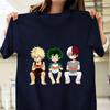 Funny Midoriya Izuku Bakugou Katsuki Todoroki Shoto T-shirt Men's Women's Anime Harajuku Hip Hop Shirt Tops