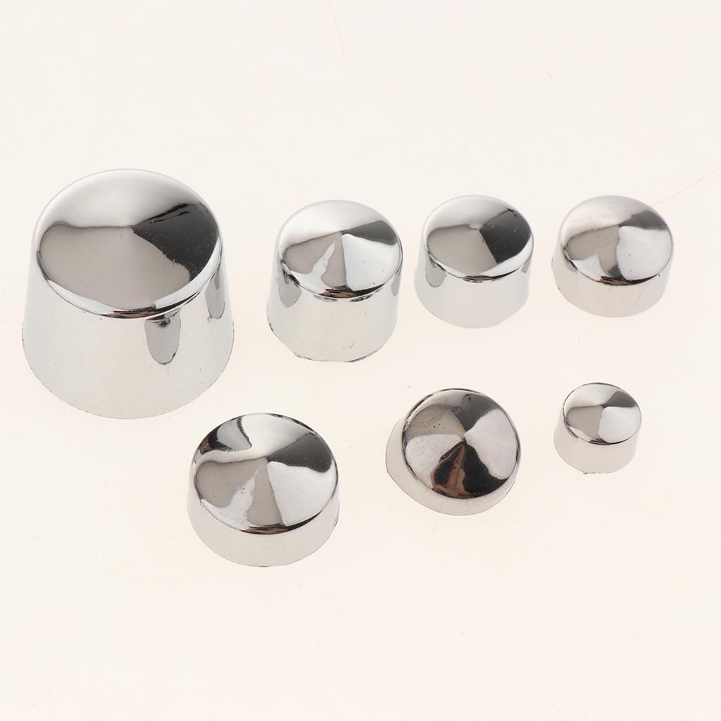 87x Motorcycle Chrome ABS Bolt Toppers Caps