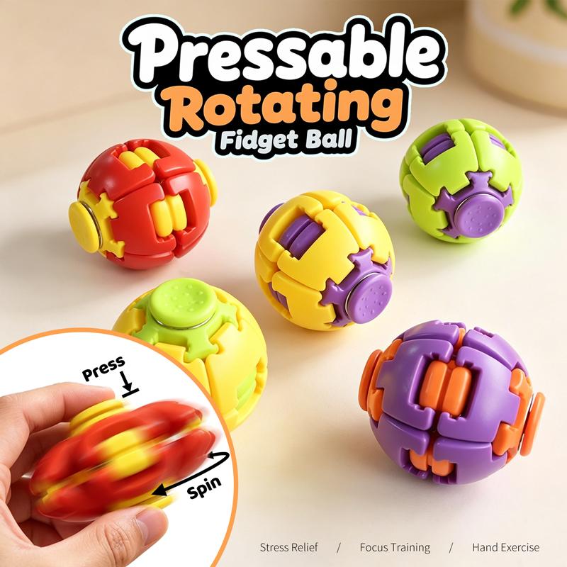 Press To Rotate Fidget Spinner Toy Handheld Stress Relief Sensory Fidget Toy Portable Pocket Spinning Top For Adults Desk Toy