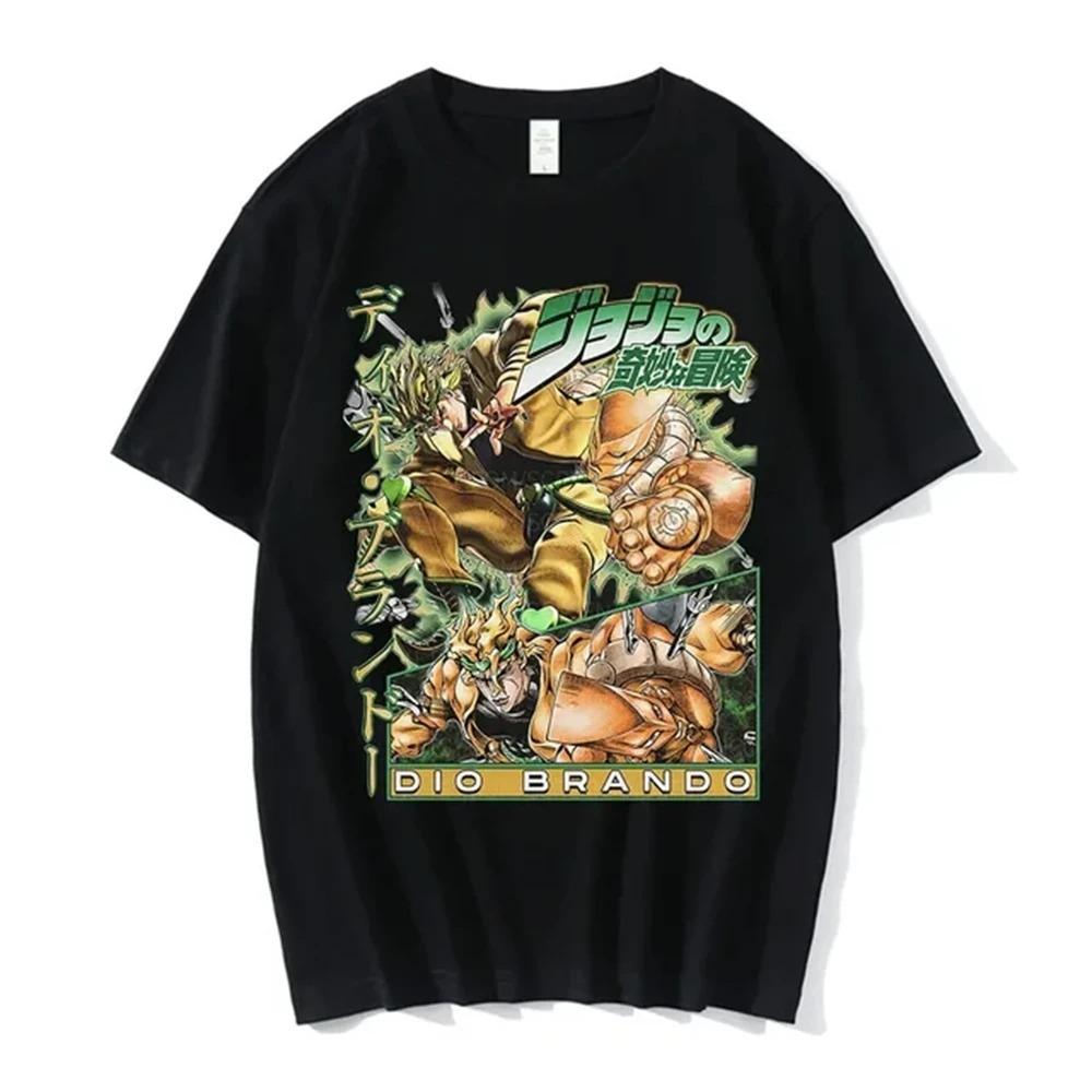 Anime Jojo-Bizarre Adventure Tshirt Men Jotaro Star Platinum Manga Graphic T-shirts Men Women Fashion Short Sleeve Casual
