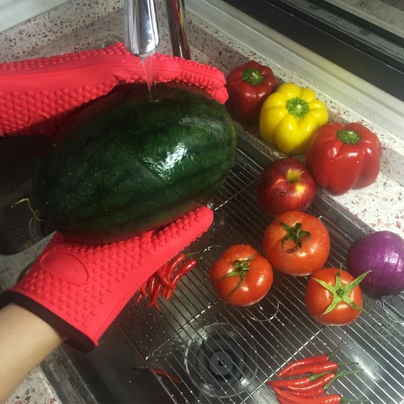 Mănuși pentru cuptor Mănuși de silicon pentru coacere Mănuși pentru cuptor cu microunde Anti-opărire Mănuși pentru cuptor Mănuși pentru grătar Mănuși pentru copt rezistente la căldură