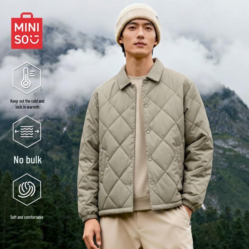 

MINISO Men s Quilted Lapel Winter Jacket 3XL
