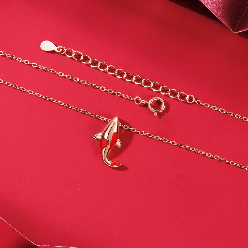 Koi Necklace Female Guochao New Chinese Style Natal Year Koi Year Fish Pendant Female Gift Premium Durable Quality