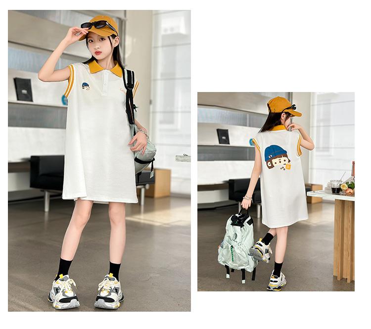 Girls' Summer Dress, New Style, Girls' Summer Dopamine Outfit, Girls' Summer Dress, POLO Skirt, Thin Version