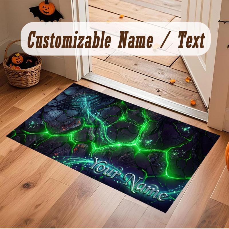 Fantasy Magic Theme Crystal Velvet Floor Rug Personalized Custom Name Text Warm Carpet Home Decoration