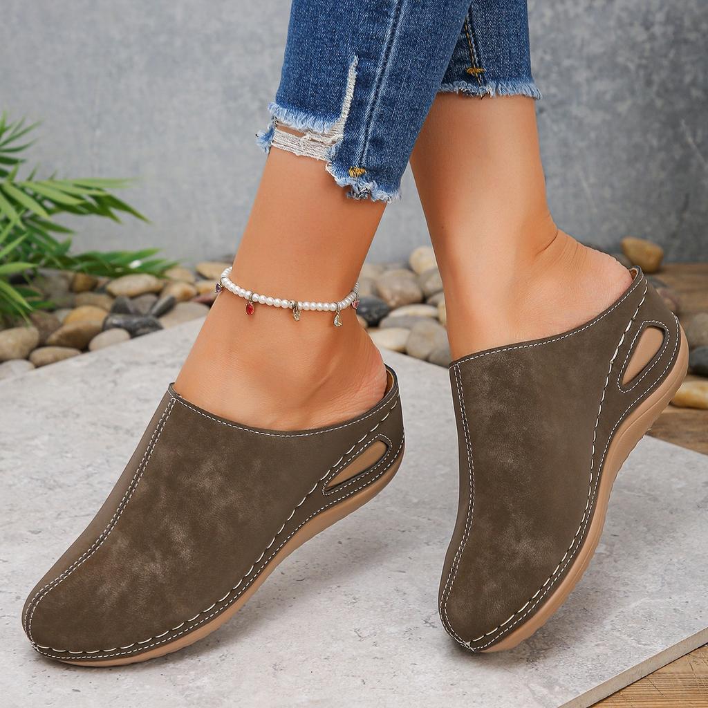 Plus-size Heels, Platform Shoes, Slippers, Women's Shoes, New Style, Head Covering, Casual Half-slippers