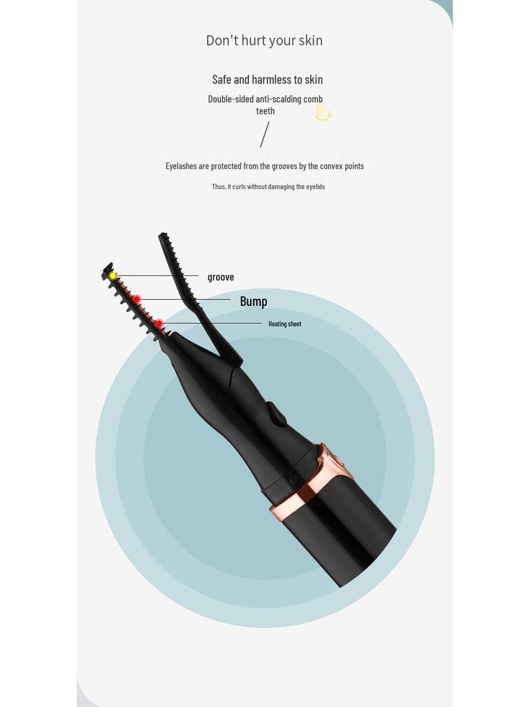 Rechargeable Electric Eyelash & Eyebrow Curler with Three-Speed Temperature Control