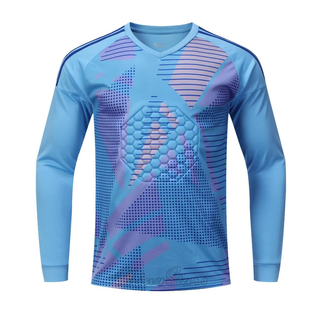 Custom Boys Men Soccer Goalkeeper Jerseys Tops Survetement Football Goalie Keeper Jersey Rugby Shirts Sport Kit Elbow Protector