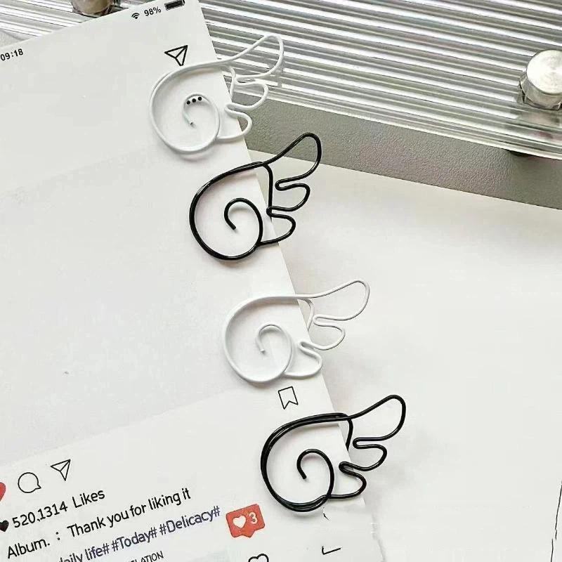 10/20/50Pcs Ins Style Angel Wing Shaped Metal Paper Clips Simple Cute Pin For Student Stationery Office Decoration Supplies