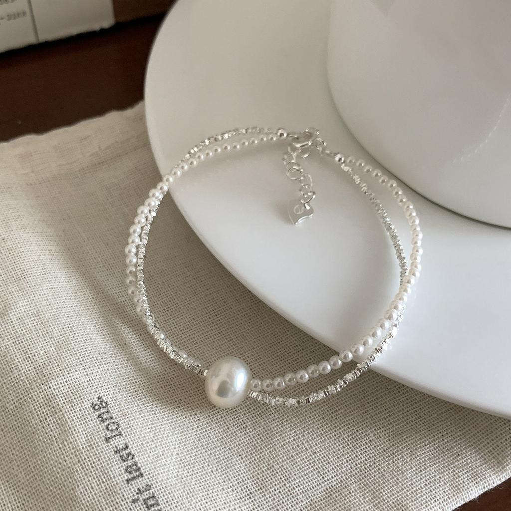 VENTFILLE 925 Sterling Silver Bracelet for Women Double Layered Stacking Imitation Pearls Jewelry Birthday Gift Dropshipping