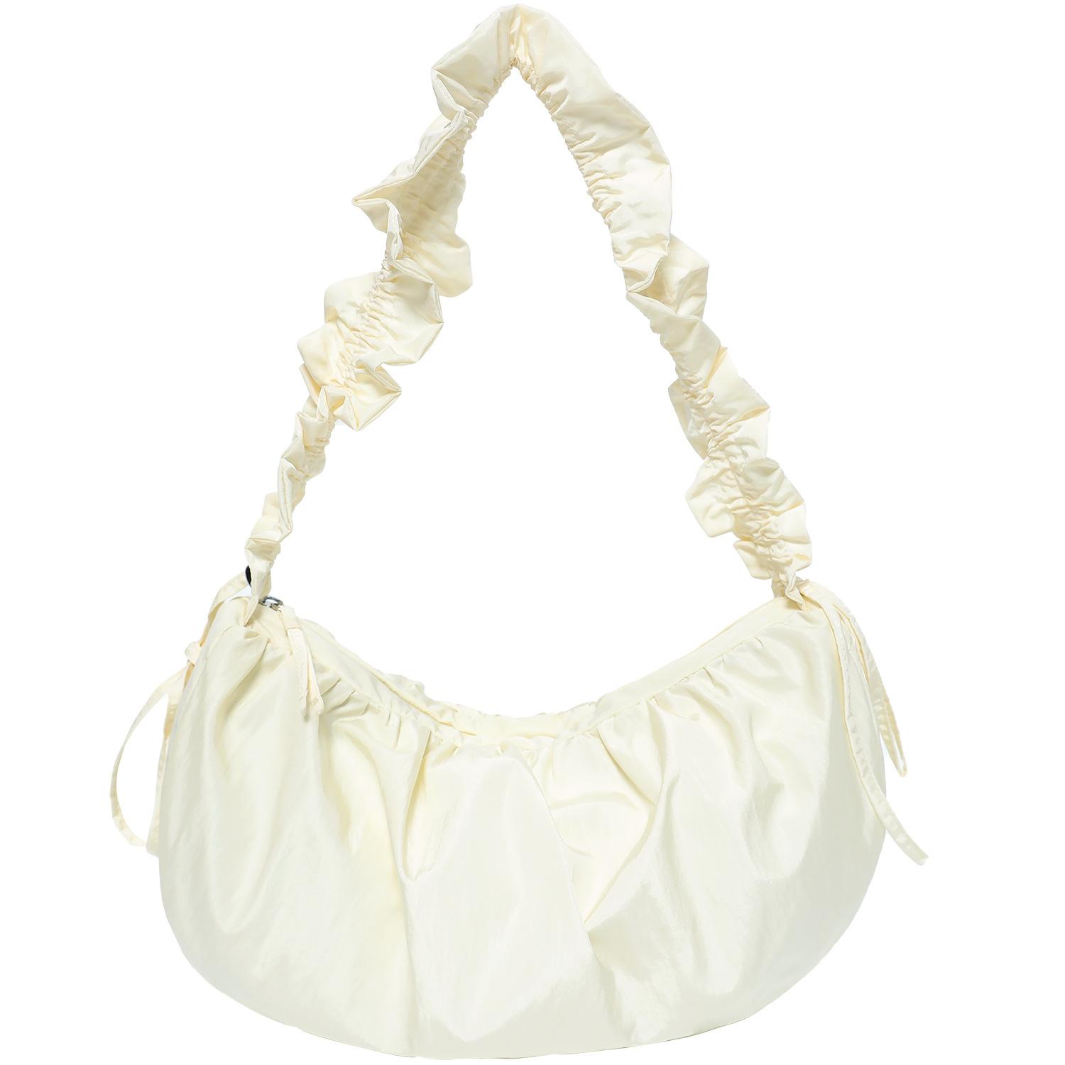 

Folded cloud bag niche bag messenger bag female lazy large capacity tote bag dumpling bag грязно-белый