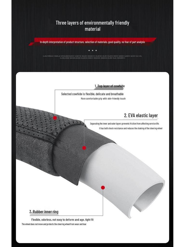 Premium Cowhide Leather Steering Wheel Cover for MG6/Pilot HS/5 and Roewe ZS/3SW