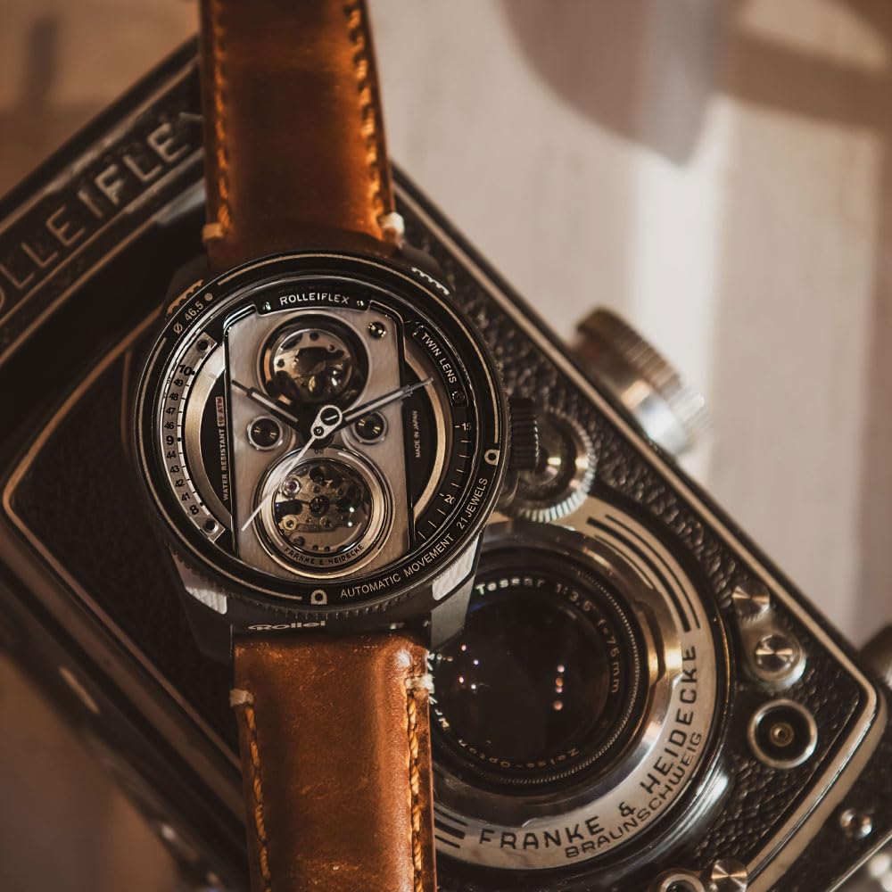 [Steuer] Uhr TWIN LENS Rollei TS2002G Herren Braun