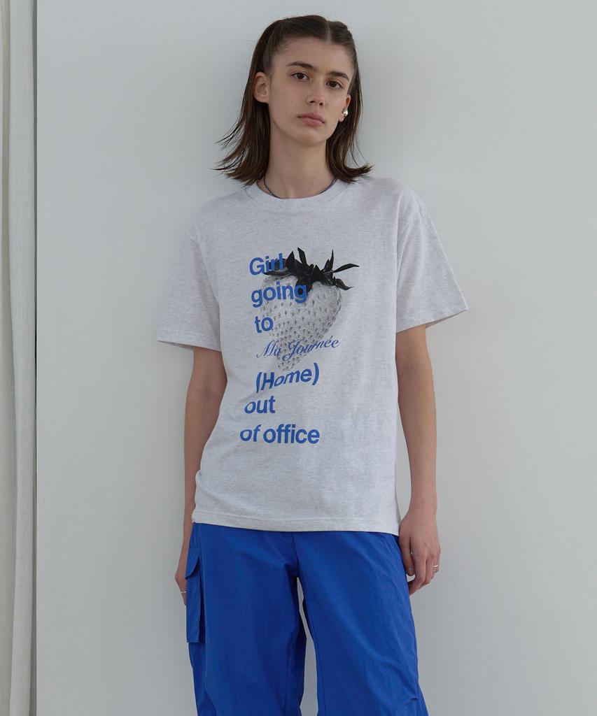 MA JOURNEE M Strawberry Short Sleeve T-Shirt_Melange