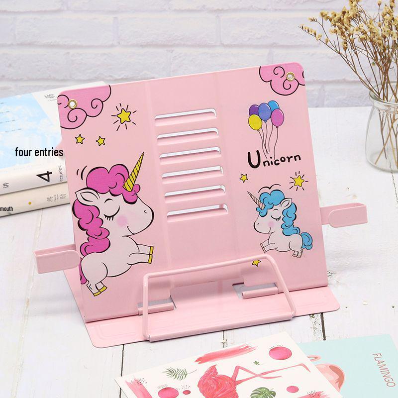 Verstellbarer Schreibtisch-Buchständer mit Buchstützen und Klemmen für Schüler