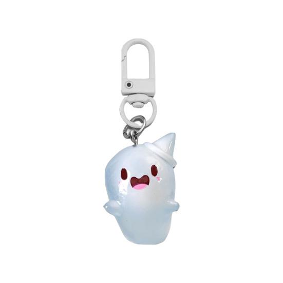 Glow in The Dark Ghost Keychain Set Small Resin Miniature Halloween Luminous Tiny Assorted Spooky Figurine