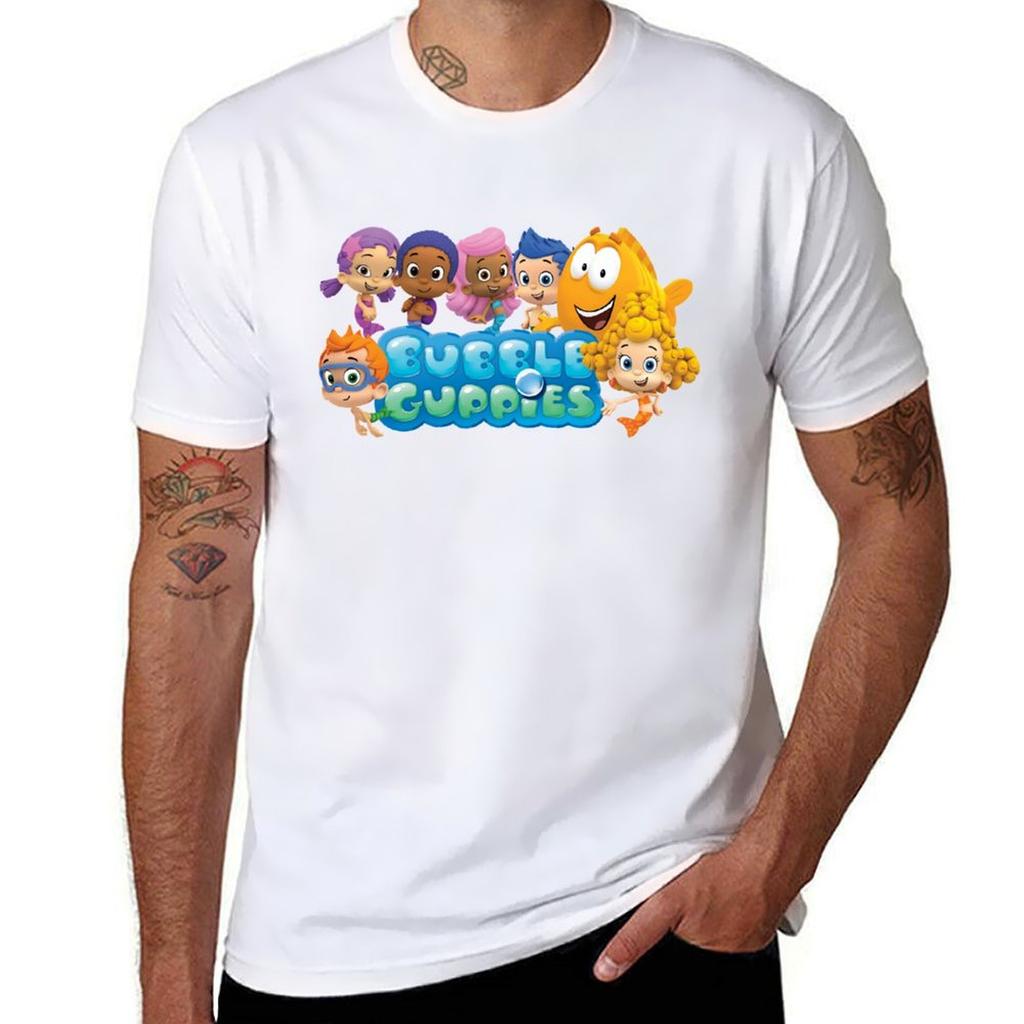 Unisexs Funny Bubble Guppies Christmas TShirt Simple Casual Short Sleeve Tee