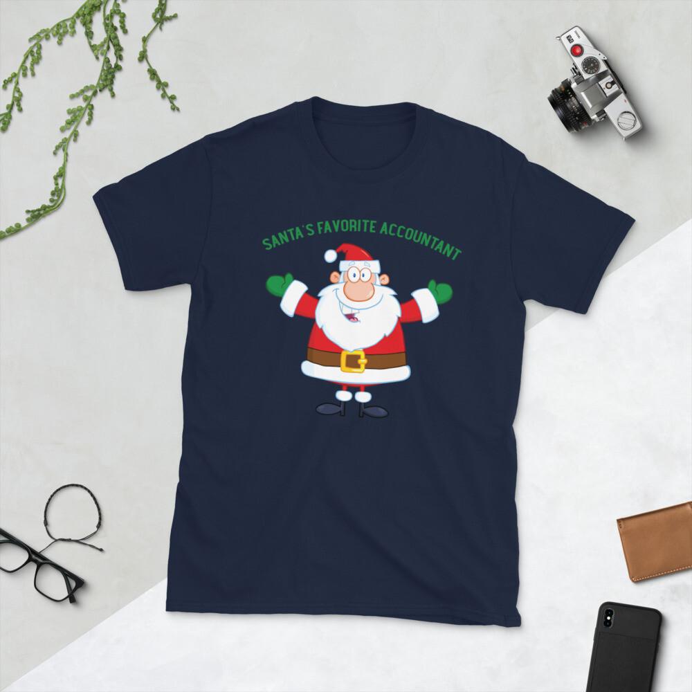 

Santa s Favorite Accountant Christmas Gift Claus Short-Sleeve Unisex T-Shirt L