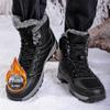 Men Winter Snow Boots For Waterproof Leather Sneakers Super Warm Men's Boots Outdoor Male Hiking Boots Work Shoes Big Size 39-48