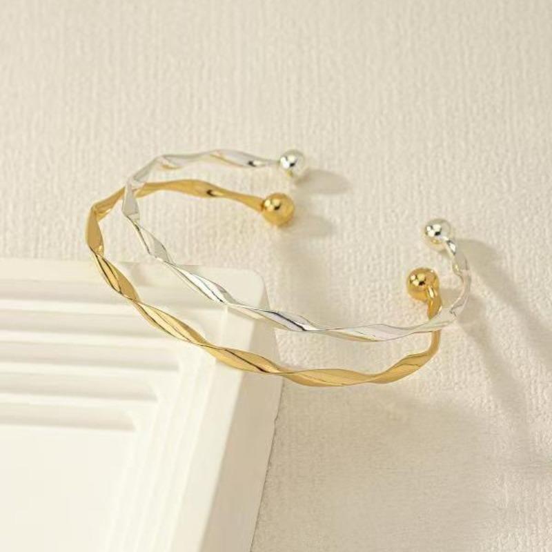 Xiyin Fashion Twist Bracelet, Simple Temperament, Niche Line Design, High-end Open Bracelet