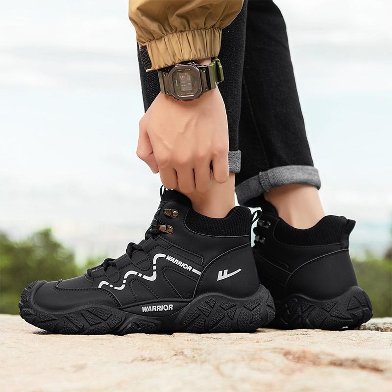 Warrior Casual Sports Fashion Versatile Trend Classic Durable Support Balance High-Top Hiking Shoes Men Hiking Shoes Black WXP(WZ)-265304