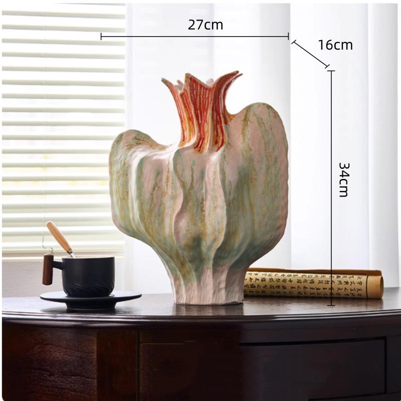 

Ceramic Vase Handmade Porcelain Vase Irregular Geometric Patterns Flowerpot Ceramic Handicrafts Flower Arrangement Accessories