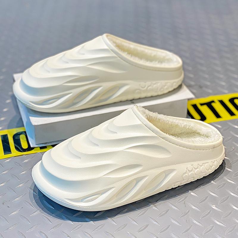 Winter Slippers For Men New Non-Slip Durable Outsole Mans Shoe Breathable Comfortable Waterproof House Hairy Man Slipper