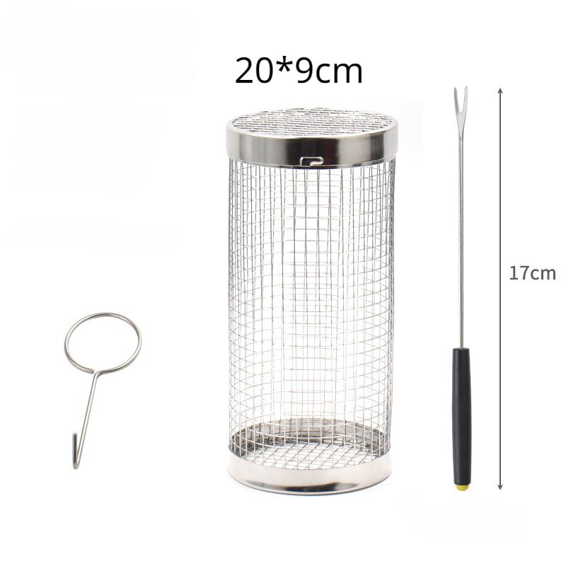 

Гриль-корзина для барбекю, гриль-корзина, вращающаяся корзина для гриля, сетка для гриля из нержавеющей стали, полезные аксессуары для гриля-барбекю, портативный 20cm