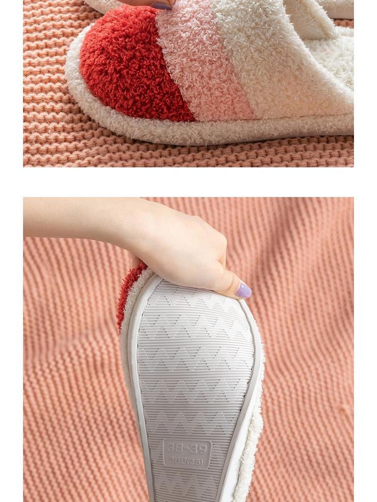 Hot Selling Plush Cotton Slippers: Non-slip, Cozy Winter Wear for Men & Women, Perfect for Indoor Use.