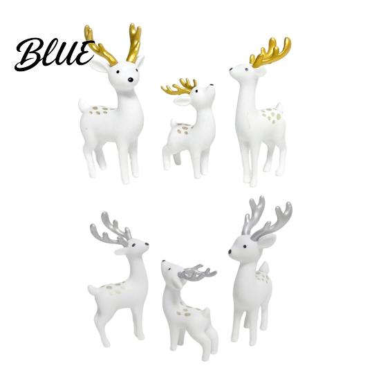 Mini Elk Statue Cute Woodland Dashboard Pcs 3 for Car Deer Figurines Animal Decoration Miniature Creative Gift Lovers Reindeer