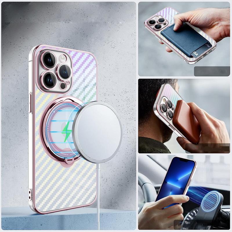 

Чехол для телефона из углеродного волокна с покрытием для iPhone 15 Pro Max 14 13 12 11 Samsung A05 S24 S23 S22 Ultra A54 Xiaomi 13T Redmi Note 12 11 Pro с магнитным кольцом